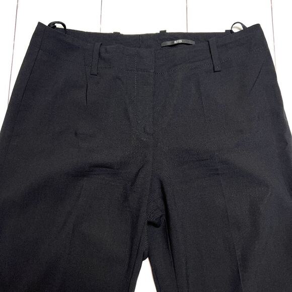 HUGO BOSS Tulia Virgin Wool Flare Leg Trousers SIZE 4 Black Dress Pants - Picture 5 of 13